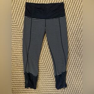 lululemon athletica Black and White Striped Leggings